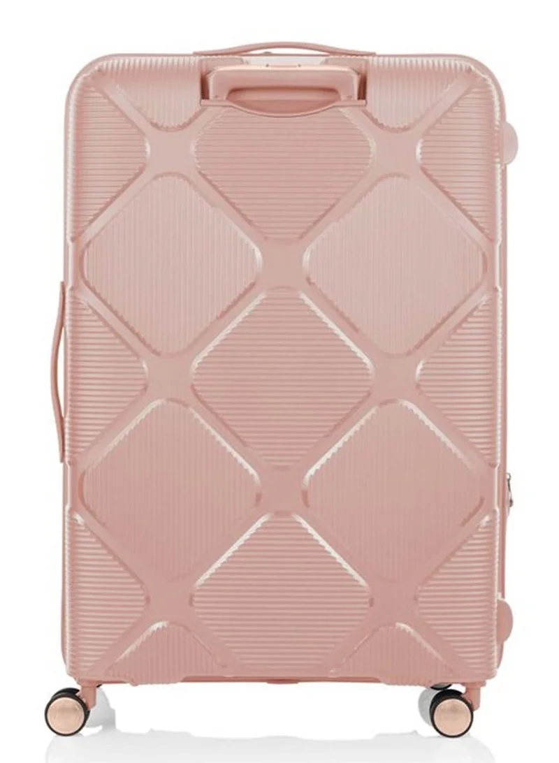 American Tourister 81 cm / 30 inch Instagon Suitcase, Check-In Size 81 cm / 30 inch, 4 Double Wheels, Hard Top, Polypropylene, Peach Blossom|DuoSaf™ Security Zipper|TSA 008 Lock|Optimov™ Shock Absorbing Wheels|Expandable - 3 Years International Warranty  | Best Price UAE